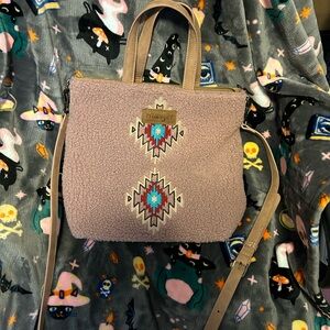 Wrangler Pink Crossbody Bag with Embroidery
